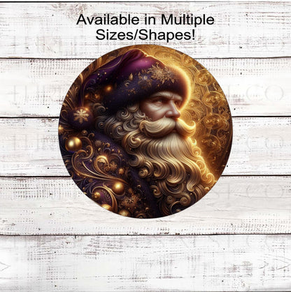 A gorgeous Vintage looking Santa Claus with gold look accents.