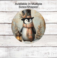 
              An adorable Winter Penguin with a lantern and a vintage look
            