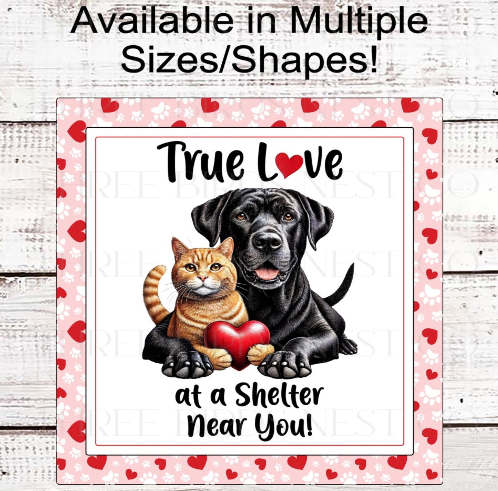 Dog Wreath Signs - Cat Wreath Sign - Rescue Pet - Paws and Enjoy - Valentines Day