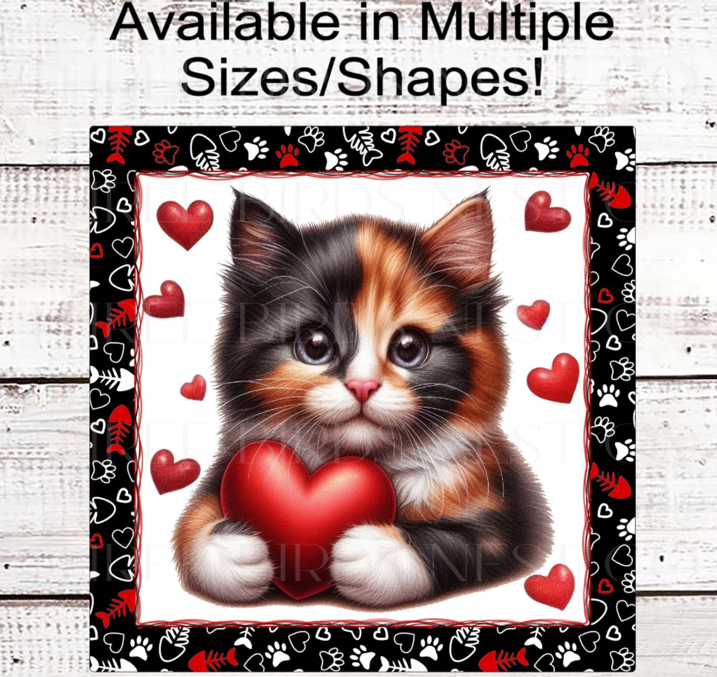 Valentines Cat Wreath Signs - Hearts Decor - Cat Lover - Paws and Enjoy