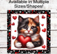 
              Valentines Cat Wreath Signs - Hearts Decor - Cat Lover - Paws and Enjoy
            