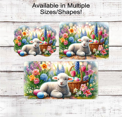 Easter Wreath Sign - Worth is the Lamb - Christian Wreath Sign