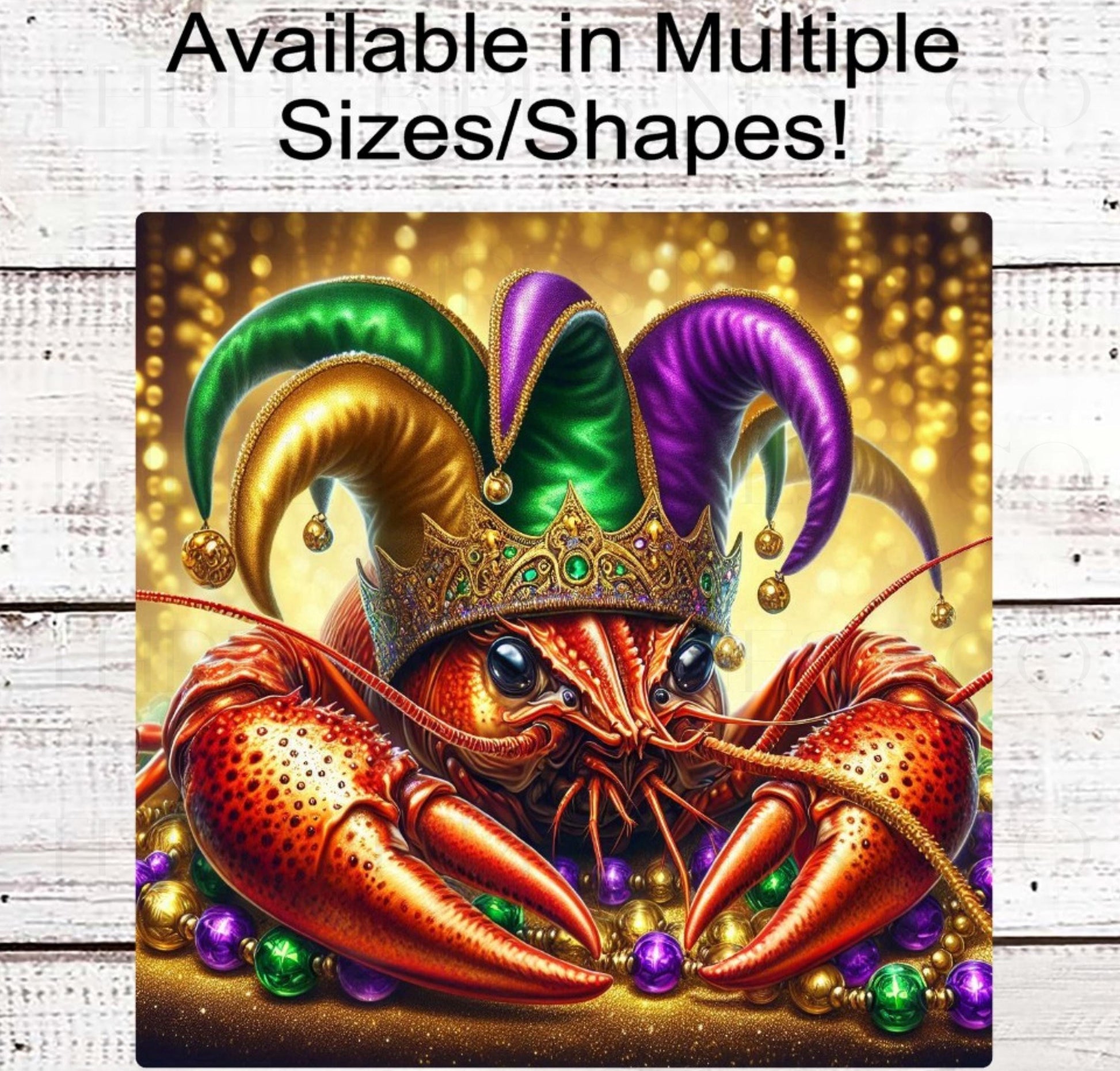 Mardi Gras Wreath Sign - Louisiana Crawfish - Mardi Gras Beads - Fat Tuesday - Fleur De Lis