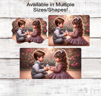 Valentines Day Wreath Signs - Childrens Valentines Card - Love Decor