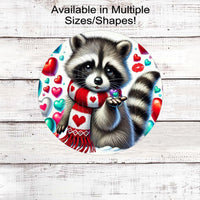 This adorable Raccoon is blowing kisses and is ready to be your Valentine!