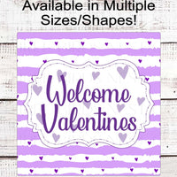 Welcome Valentines Day Wreath Signs - Hearts Decor