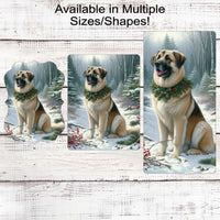 Christmas Dog Wreath Sign - Anatolian Shepherd Dog - Winter Welcome Sign