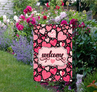 
              A beautiful patchwork Valentines Day Garden Flag.
            