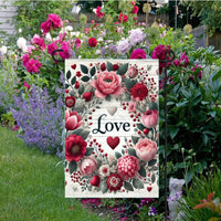 A beautiful Love Garden Flag for Valentines Day.