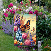 This beautiful Monarch Butterfly with bright Spring fowers will be perfect for your yard decor.