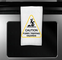 
              Caution- Furry Tripping Hazards Dog Lover Kitchen Towel
            