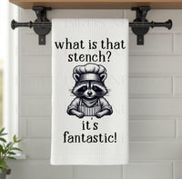 
              What is That Stench - Funny Kitchen Dish Towel - Smelly Feet - Gifts for Mom
            