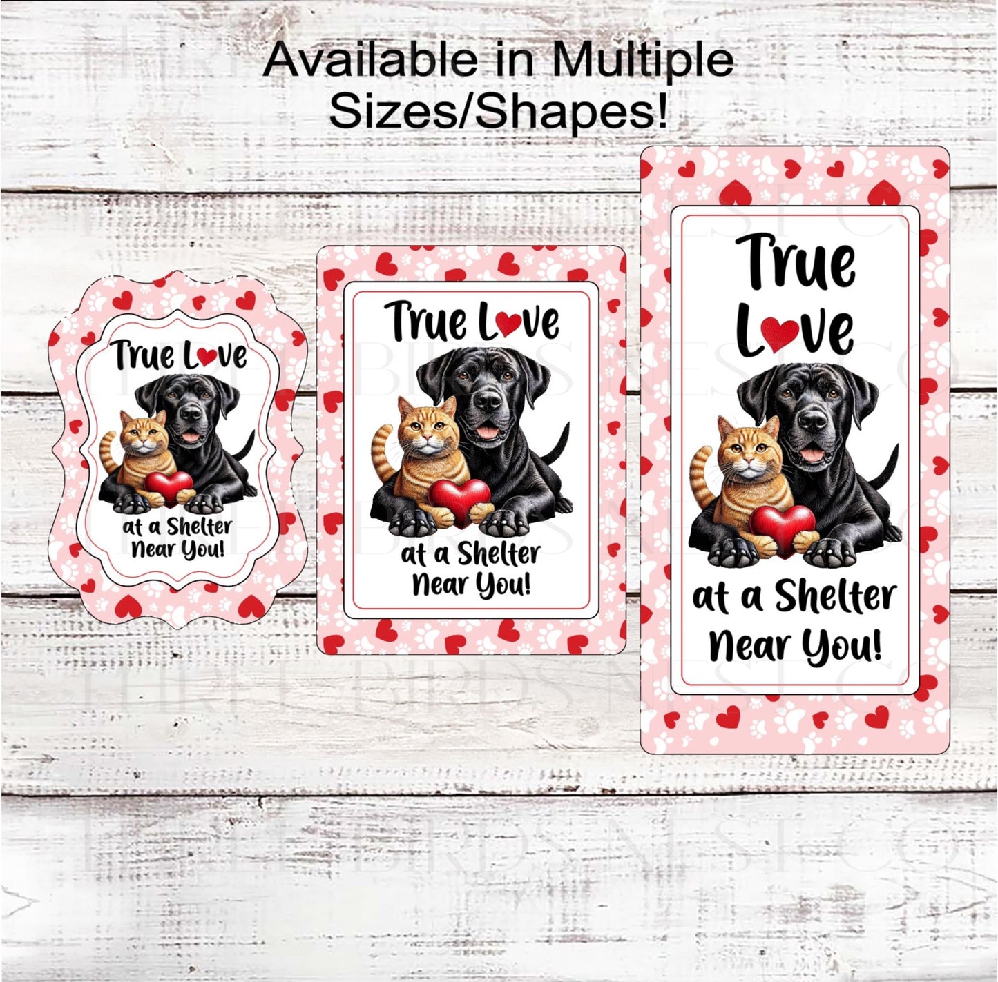 Dog Wreath Signs - Cat Wreath Sign - Rescue Pet - Paws and Enjoy - Valentines Day