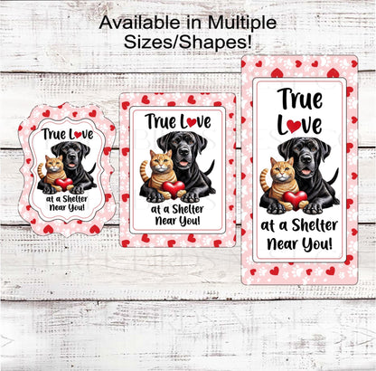 Dog Wreath Signs - Cat Wreath Sign - Rescue Pet - Paws and Enjoy - Valentines Day