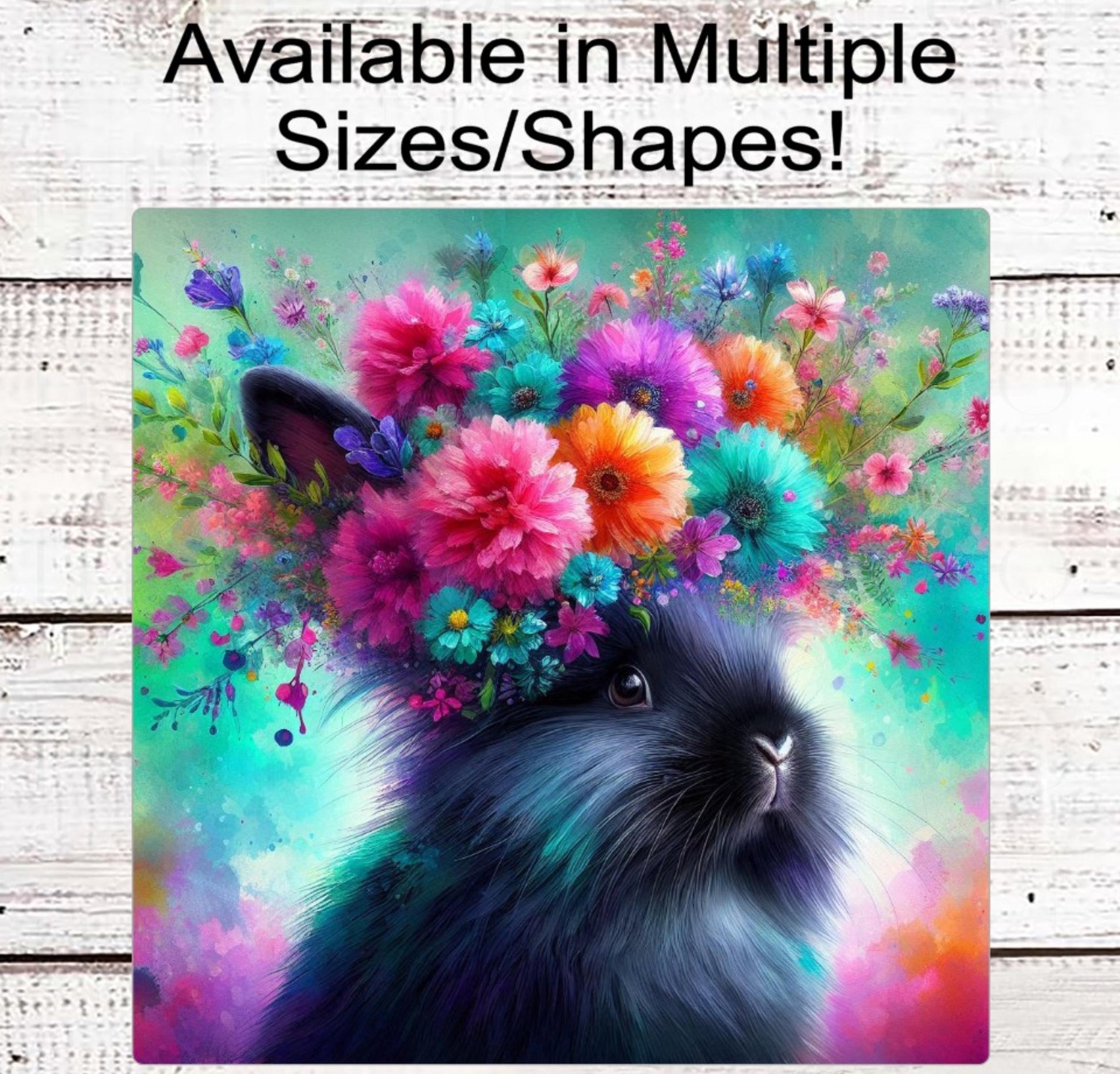 Rabbit Lover Wreath Sign, Easter Bunny, Spring Floral Decor, Flower Crown