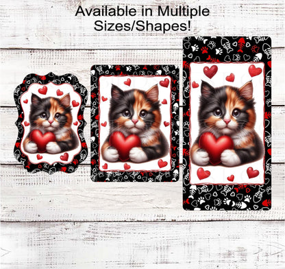 Valentines Cat Wreath Signs - Hearts Decor - Cat Lover - Paws and Enjoy