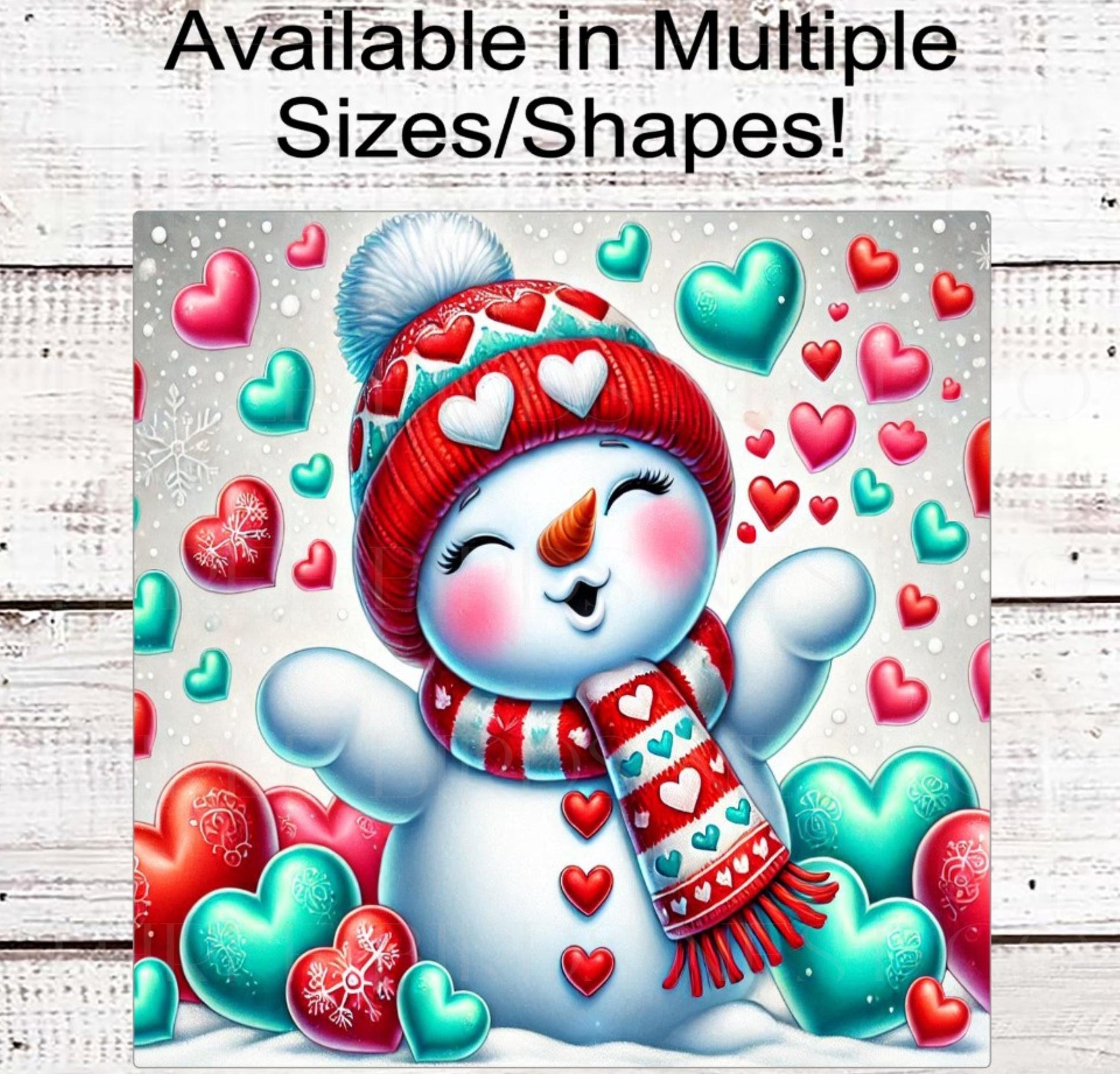 Snowman Wreath Signs - Valentines Hearts Decor - Winter and Christmas Wreath Signs
