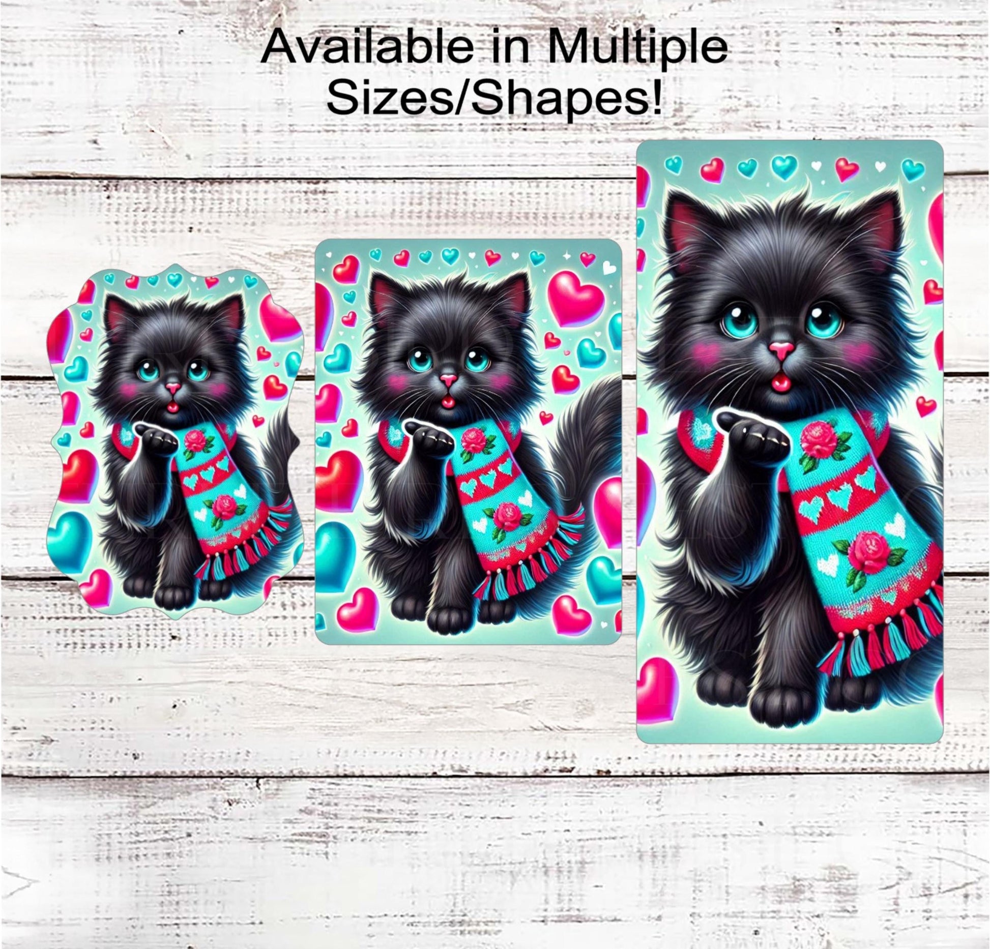 Valentines Cat Wreath Signs - Hearts Decor - Cat Lover - Hugs and Kisses - Paws and Enjoy