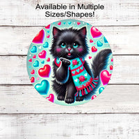 This adorable Black Cat is blowing kisses and is ready to be your Valentine!