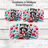 Valentines Day Wreath Signs - Hearts Decor - Raccoon Lover - Paws and Enjoy