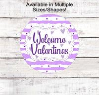 
              Welcome Valentines, with beautiful purple hearts and stripes.
            