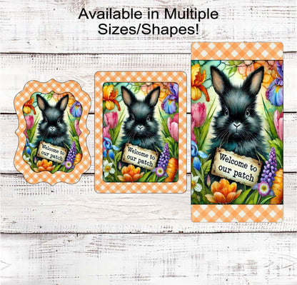 Welcome to Our Carrot Patch Easter Bunny Wreath Sign - Easter Rabbit
