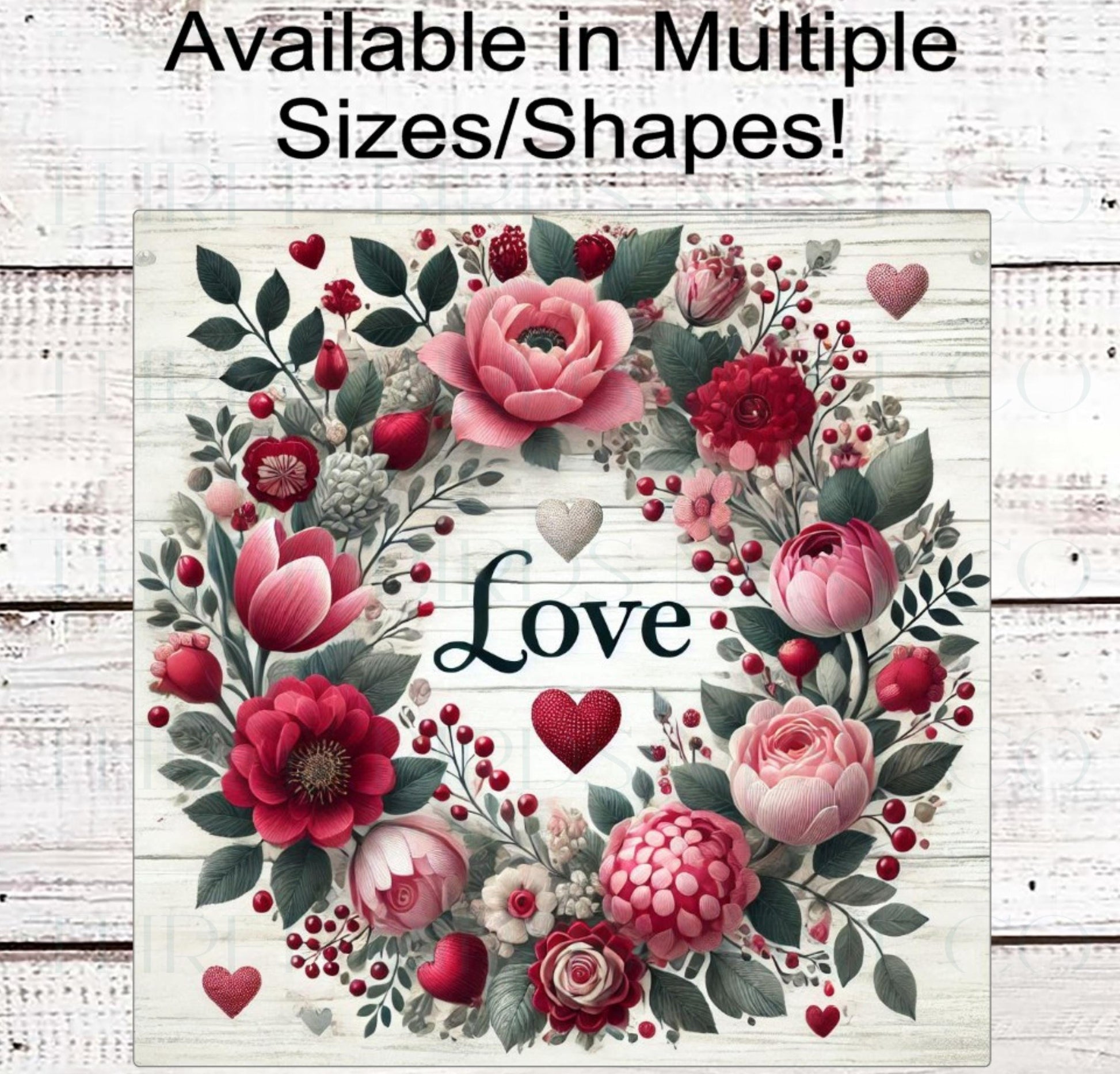 Valentines Day Wreath Sign - Floral Decor - Love Sign