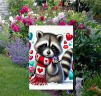 
              An adorable Raccoon with hearts for Valentines Day.
            