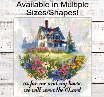 Rustic Farmhouse Wreath Sign, Bible Verse Scripture Sign, Christian Gifts, As For Me and My House