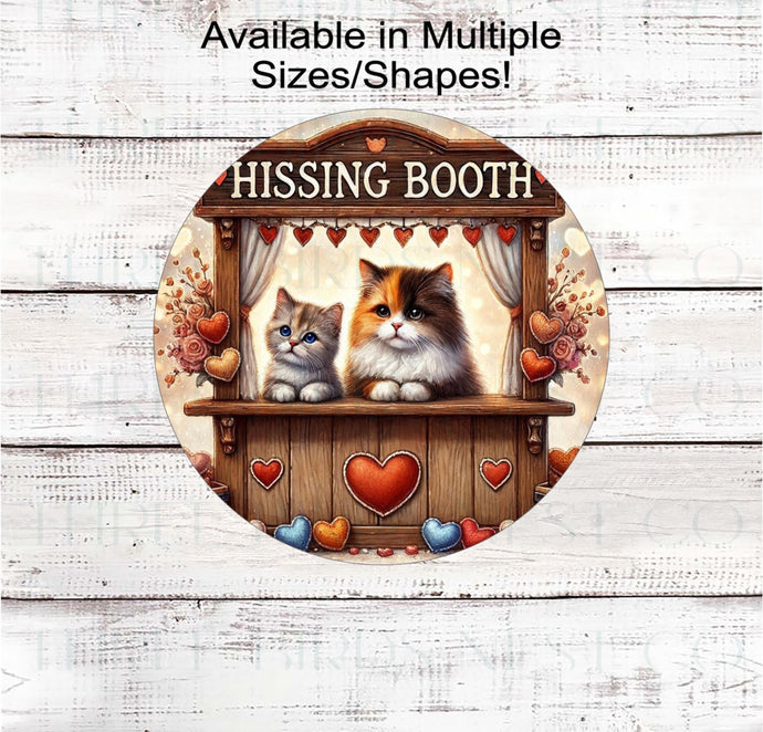 Two adorable Valentines Cats in a Hissing Booth