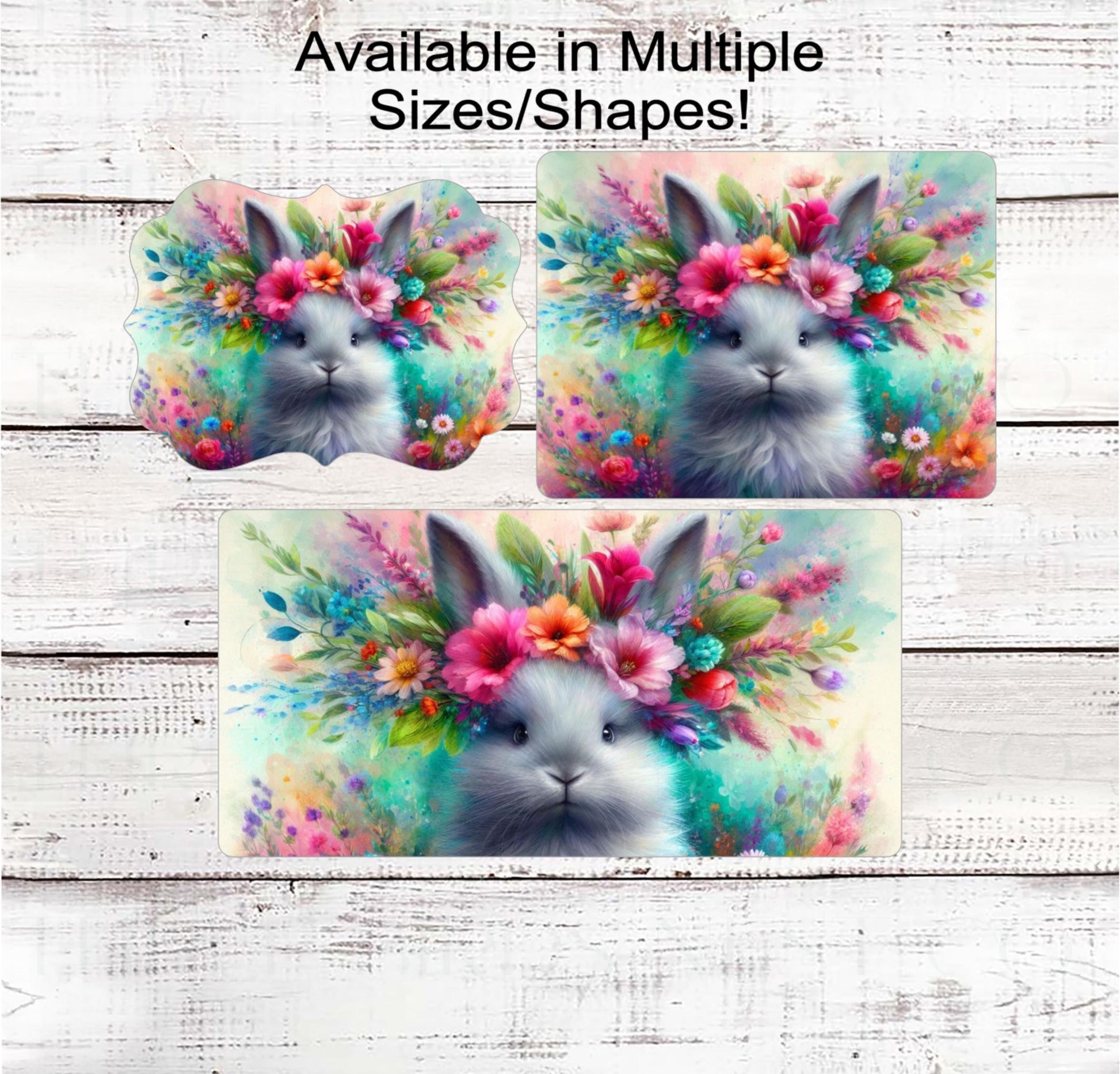 Rabbit Lover Wreath Sign, Easter Bunny, Spring Floral Decor, Flower Crown