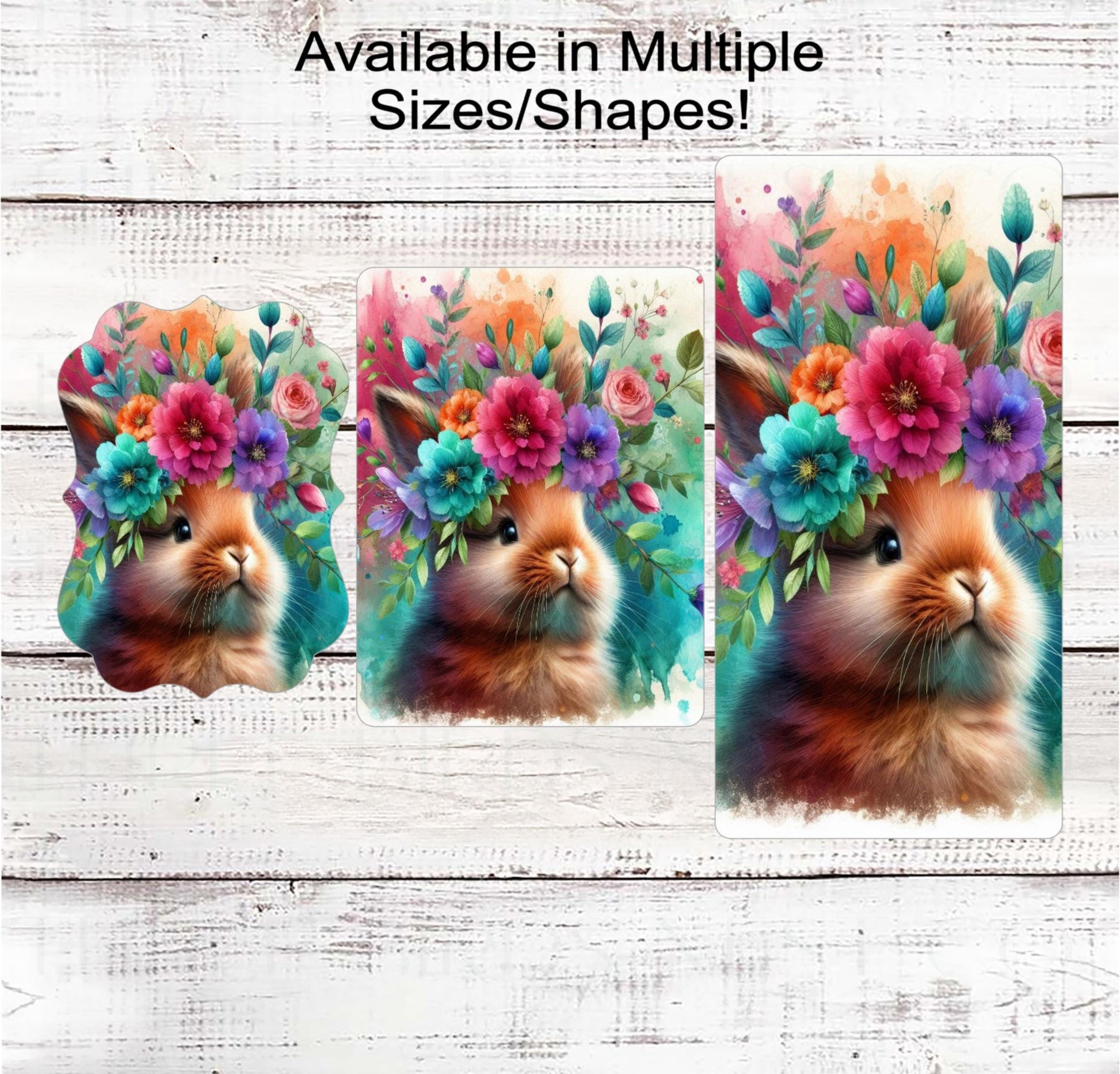 Rabbit Lover Wreath Sign, Easter Bunny, Spring Floral Decor, Flower Crown