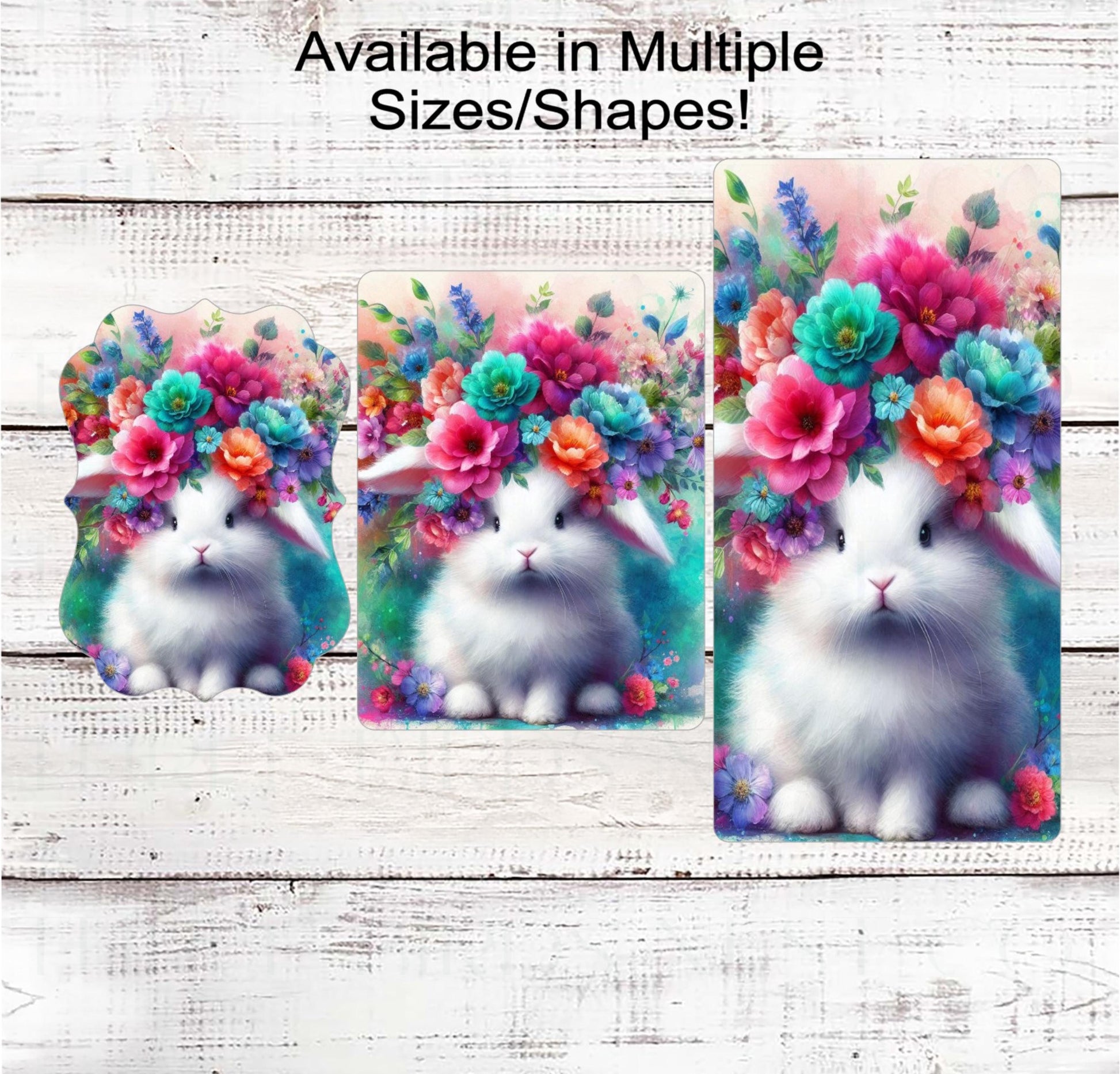 Rabbit Lover Wreath Sign, Easter Bunny, Spring Floral Decor, Flower Crown