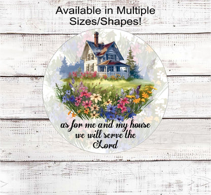 A beautiful old rustic Farmhouse with wild flowers and scripture.