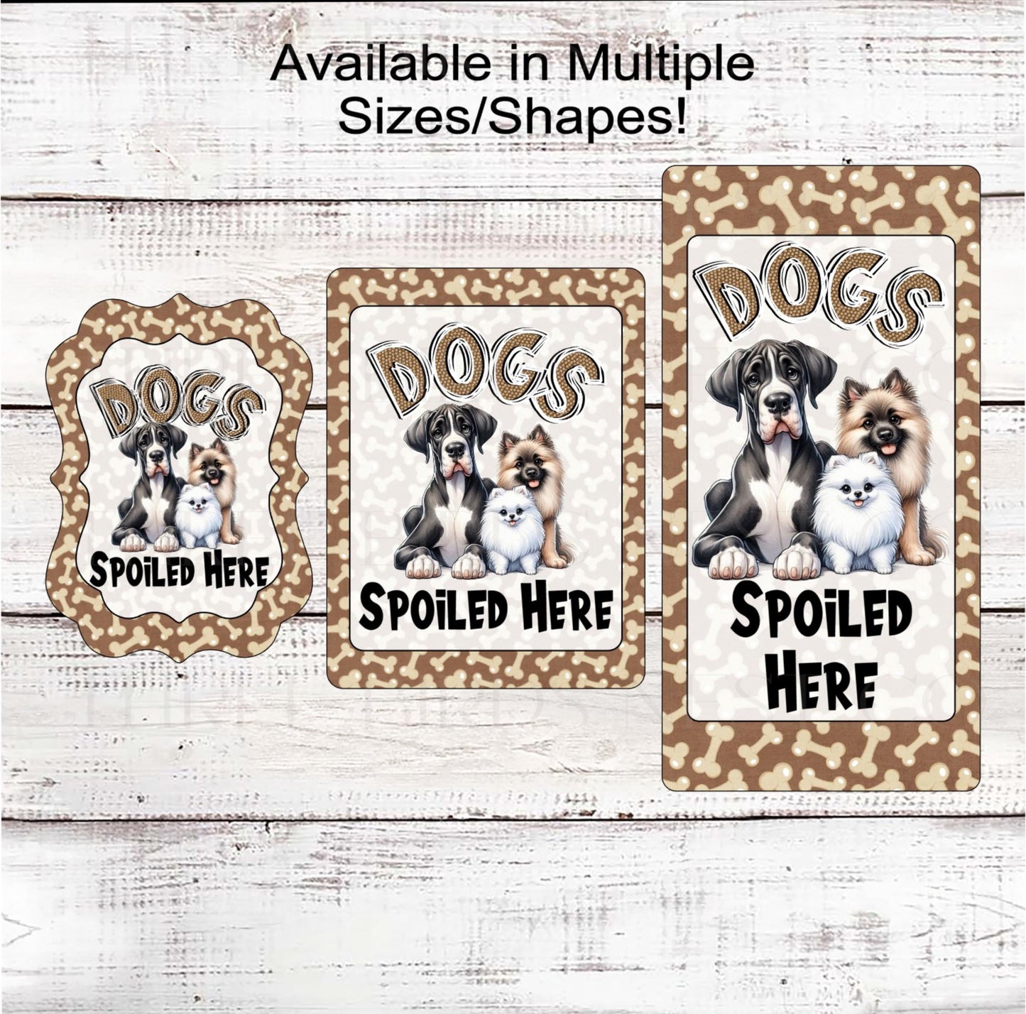 Dog Wreath Signs, Dog Spoiled Here, Wiggle Butt, Paw Print Decor