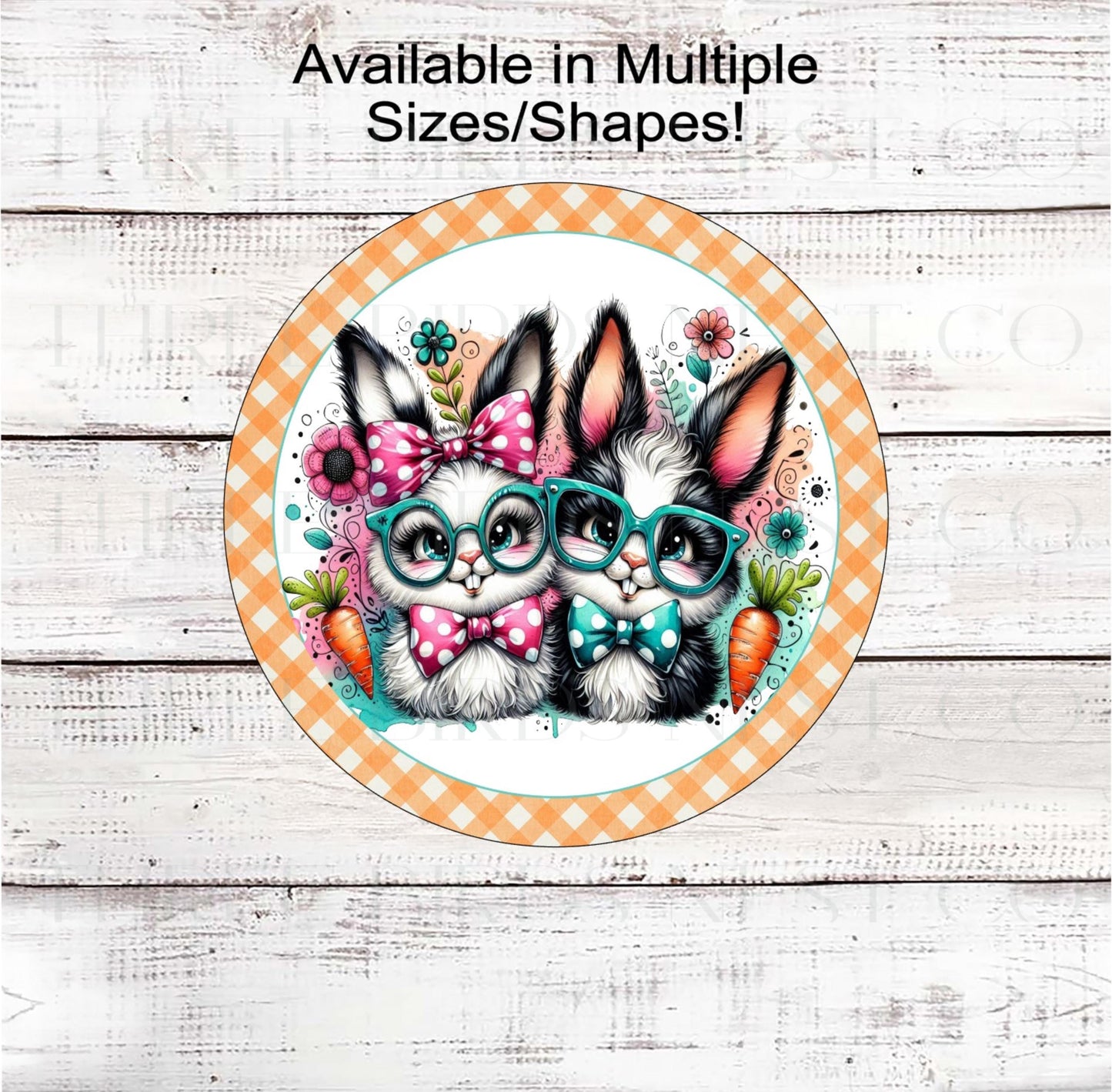 An adorable Bunny Rabbit couple is ready for Easter