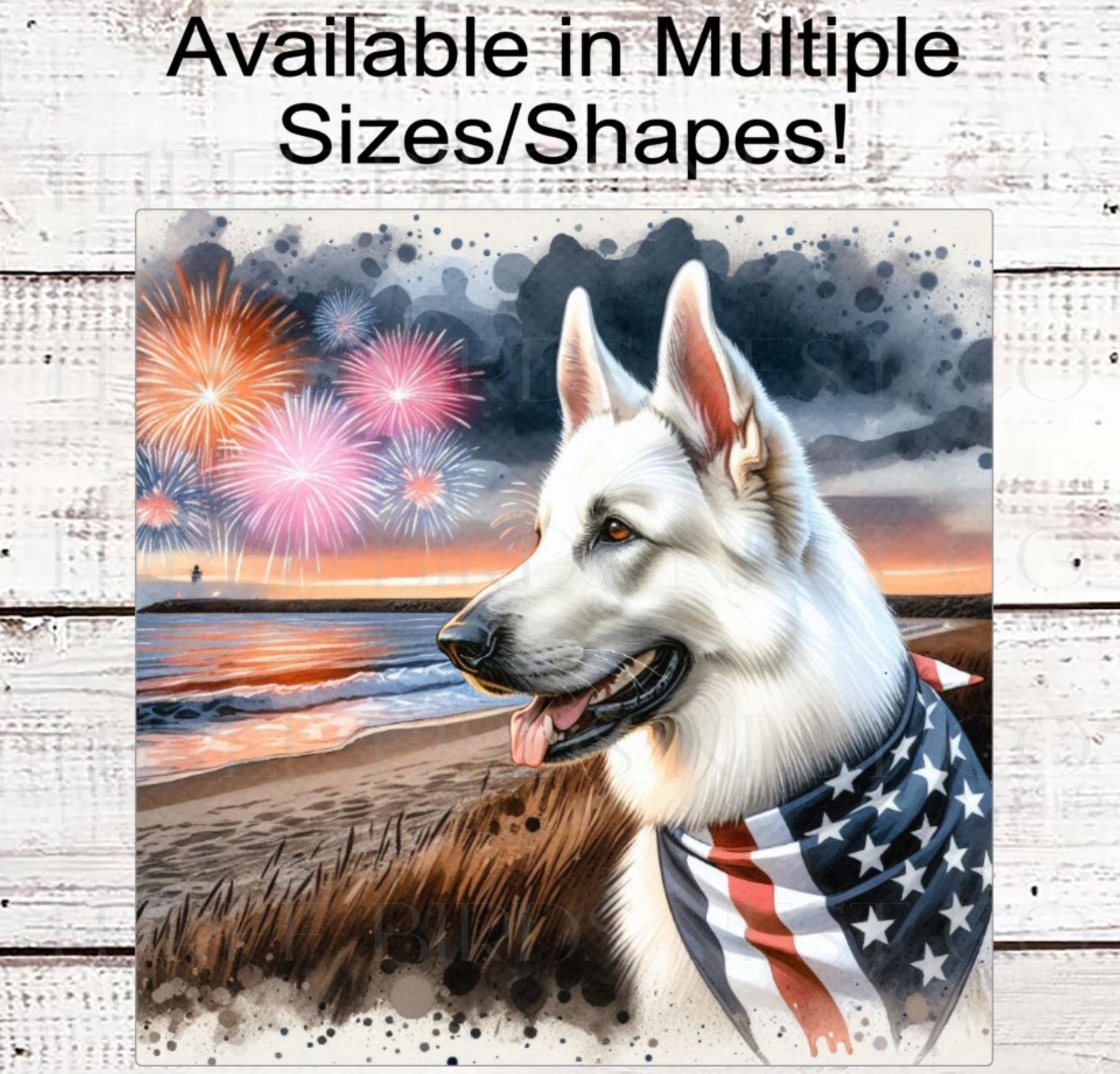 Patriotic Dog Wreath Signs, German Shepherd Dog, American Flag, Wiggle Butt, Beach Decor, Fireworks Sign, 4th of July