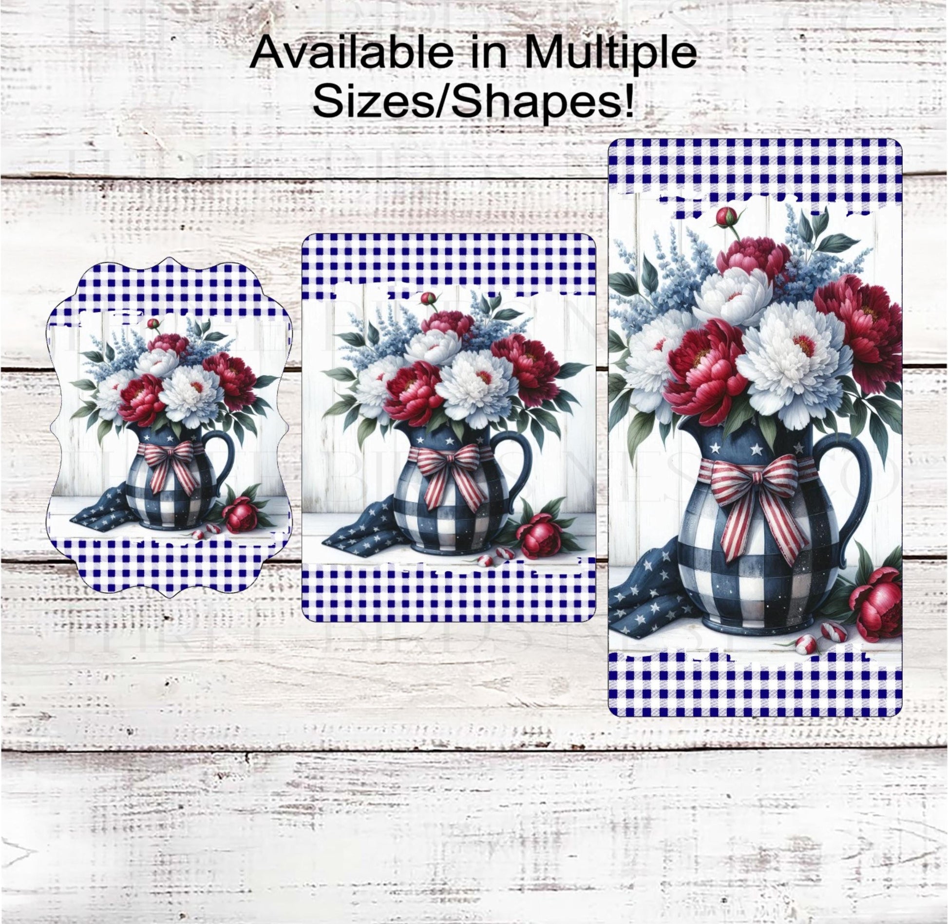 Patriotic Wreath Sign, Primitive Floral Decor, God Bless America, Red White and Blue Flowers, Rustic Farmhouse