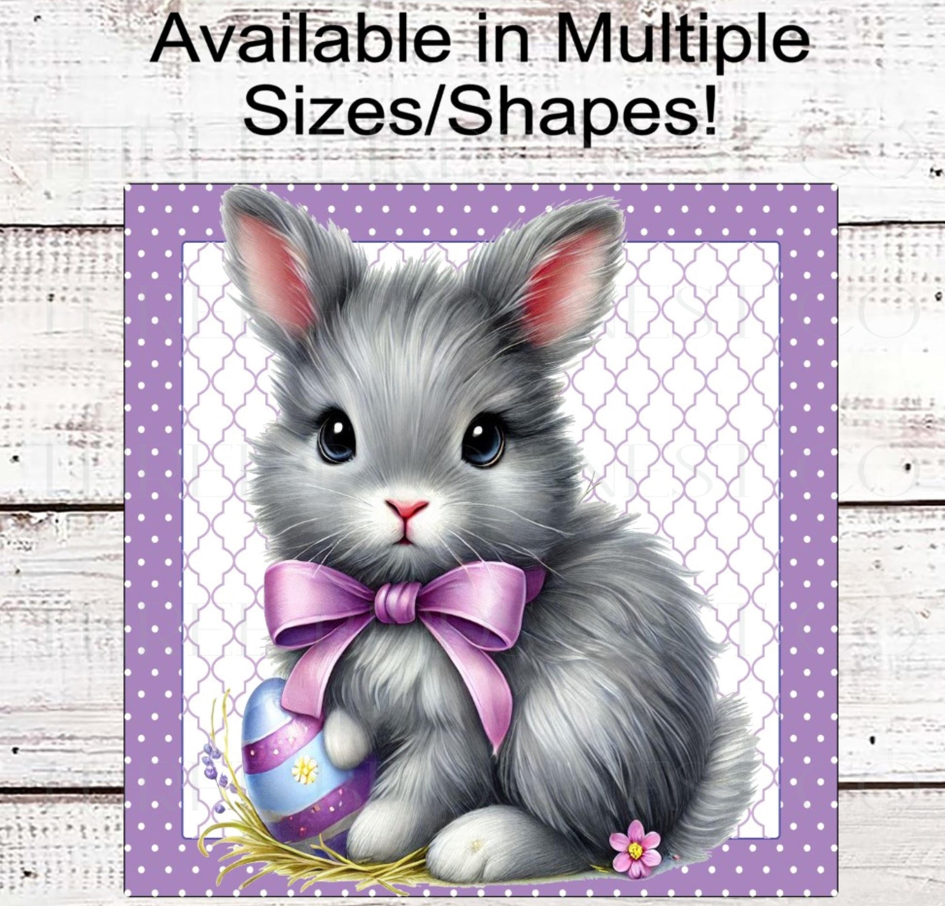 Easter Wreath Sign, Easter Bunny, Easter Eggs, Purple Easter