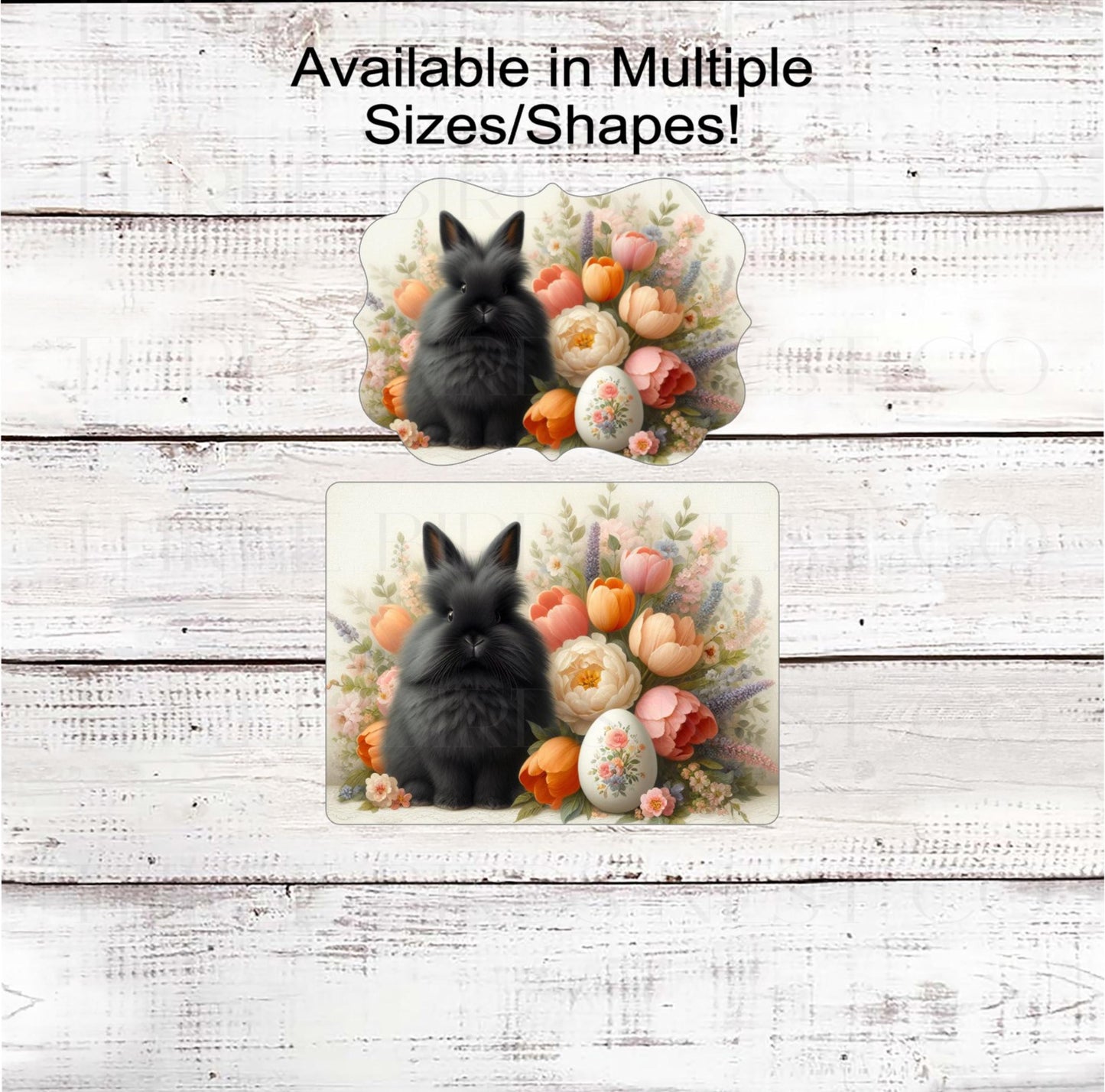 Easter Bunny Wreath Sign, Peonies, Floral Easter Decor, Angora Rabbit