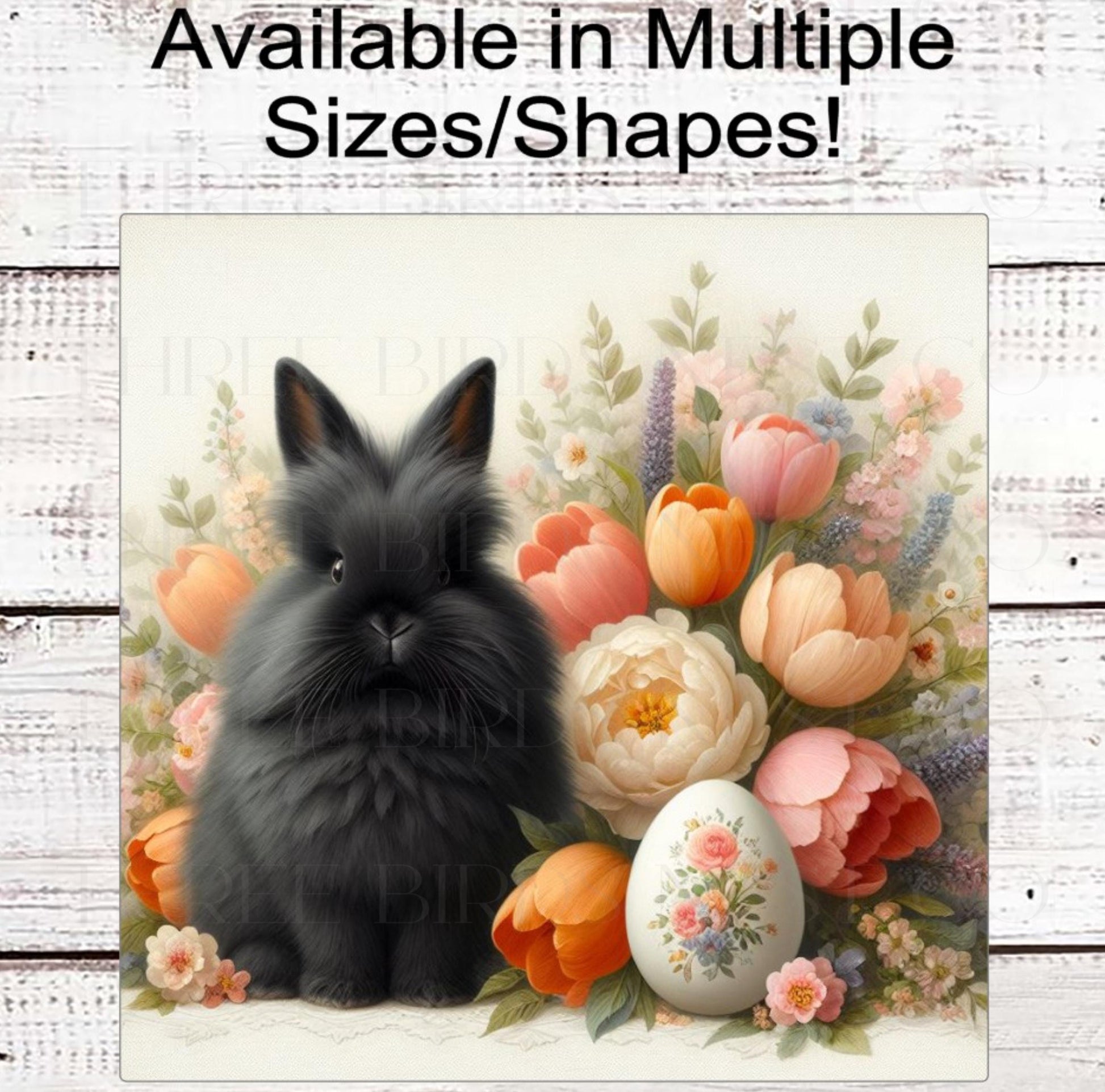 Easter Bunny Wreath Sign, Peonies, Floral Easter Decor, Angora Rabbit