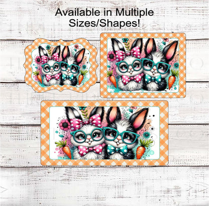 Easter Bunny Wreath Sign, Peonies, Floral Easter Decor, Carrot Patch