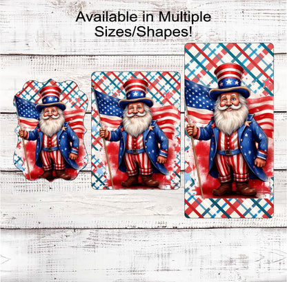 Patriotic Wreath Sign, Uncle Sam, God Bless America, USA, American Flag
