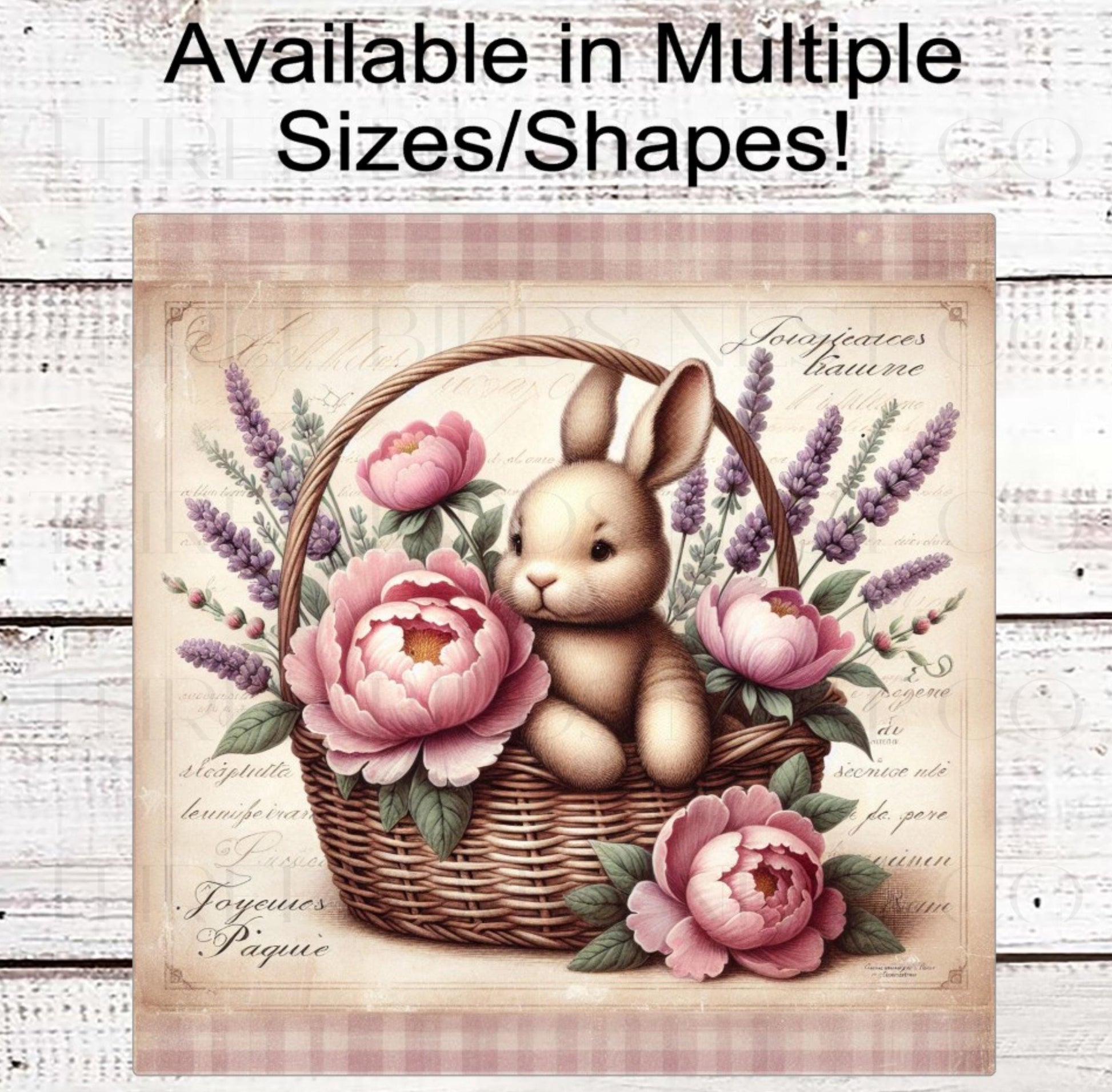 Easter Wreath Sign, Bunny Rabbit, French Provincial, Lavender, Peonies Lover