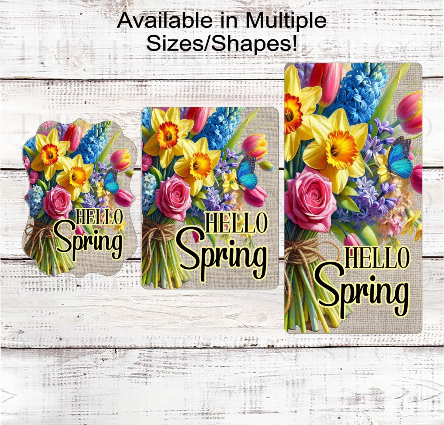 Spring Flower Bouquet, Welcome Wreath Sign, Everyday Sign
