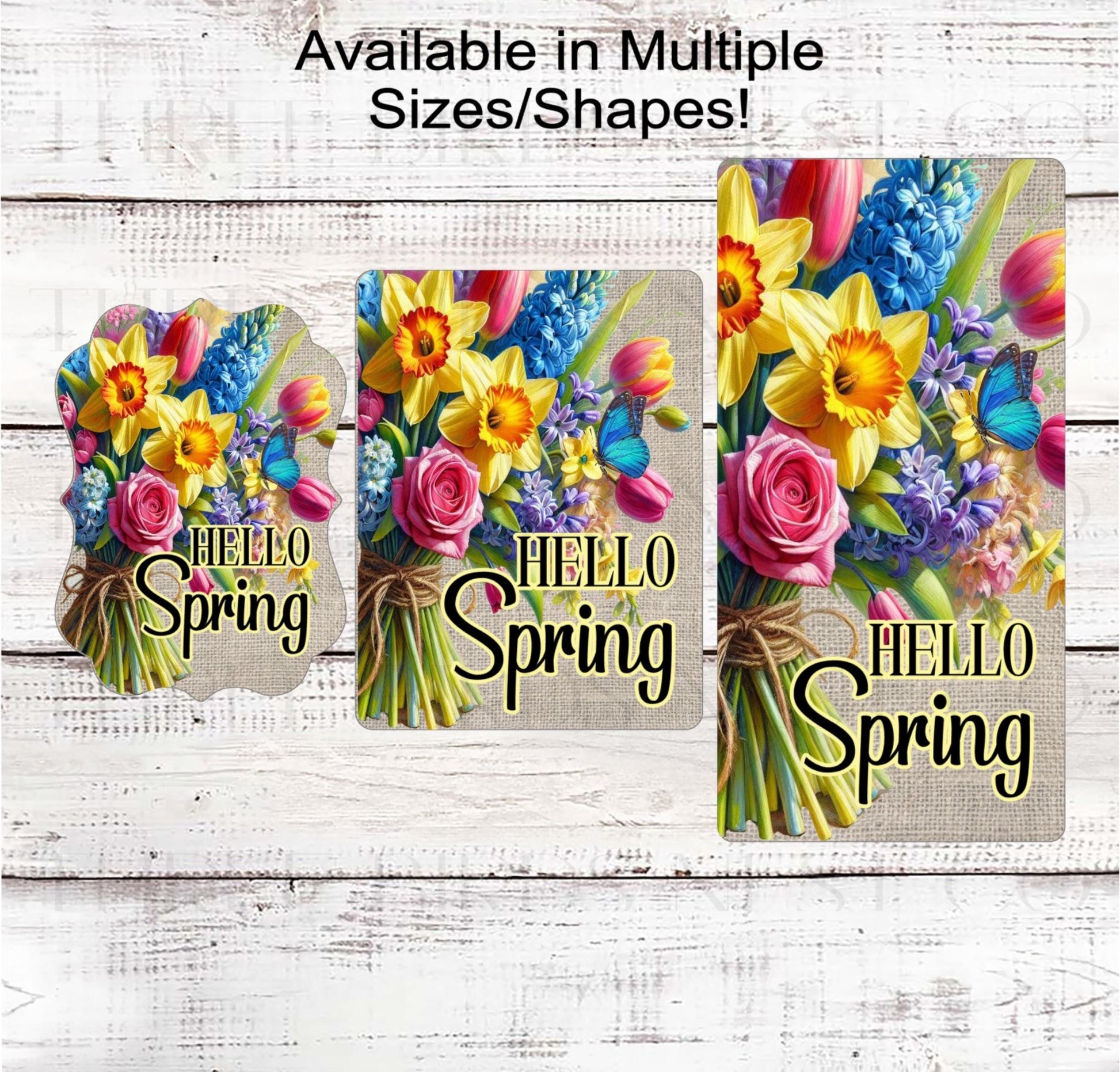 Spring Flower Bouquet, Welcome Wreath Sign, Everyday Sign