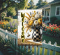 This beautiful checkered vase with bright yellow peonies and spring flowers will be perfect for your yard decor.