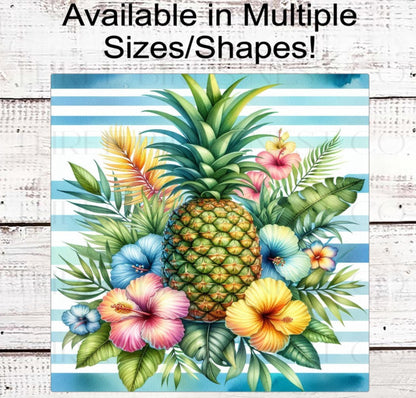 Summer Wreath Sign, Beach Welcome, Flip Flops Lover, Hibiscus Flowers