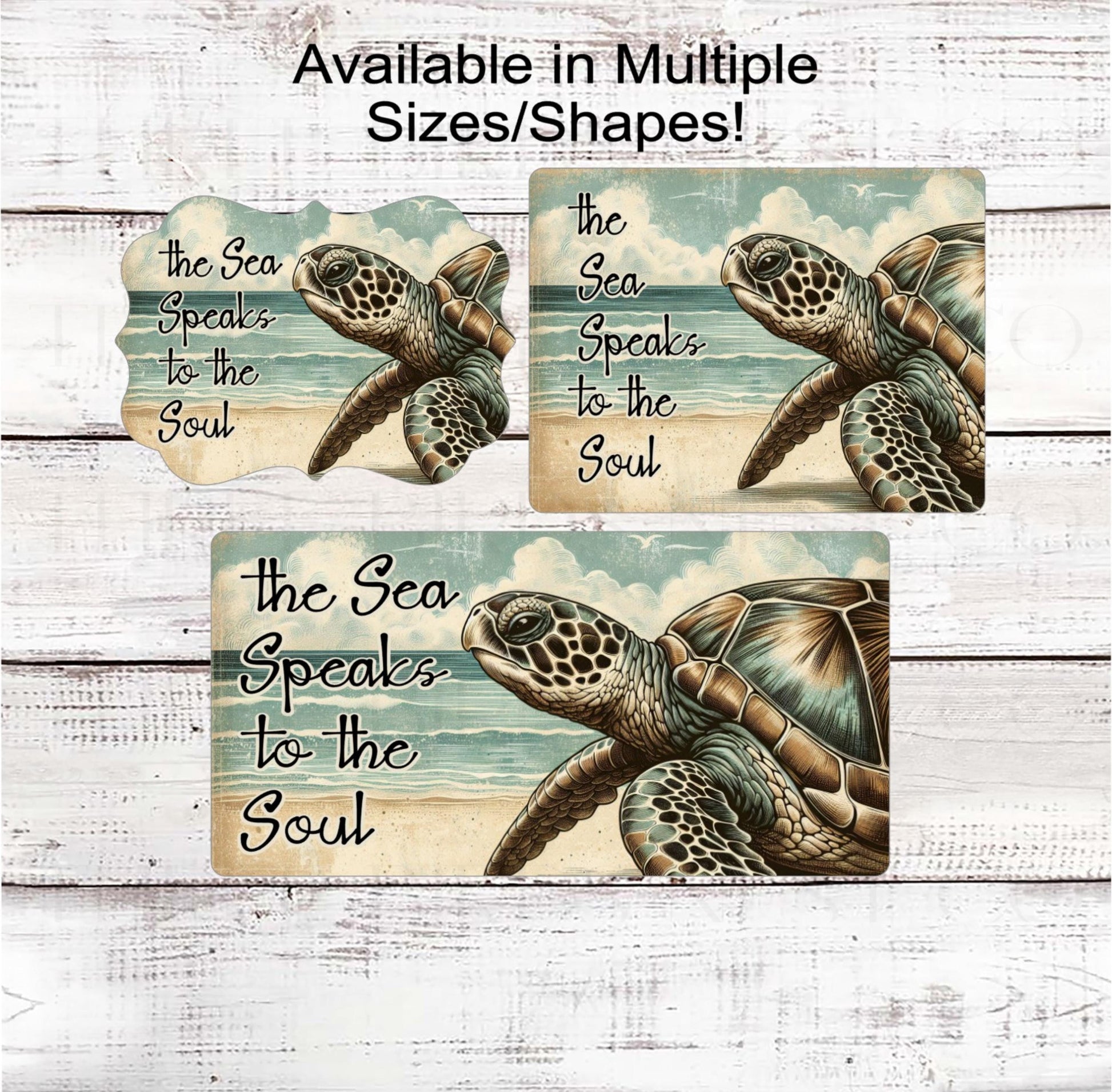Beach Wreath Sign, The Sea Speaks to the Soul, Sea Turtle Lover, Ocean Nautical Decor