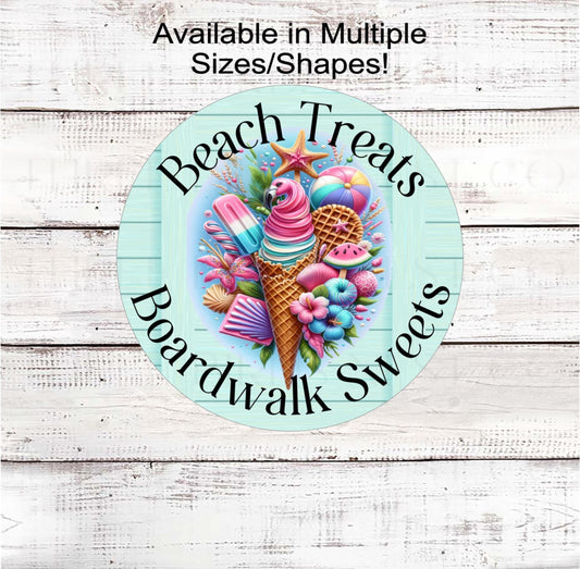 A beautiful array of Beach treats including a Flamingo, ice cream, beach ball, starfish and more!